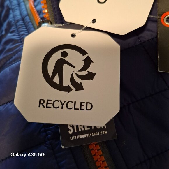 Little Donkey Andy Mens Quilted Insulated Outdoor Puffer Vest XXL Blue/Orange - Picture 10 of 11